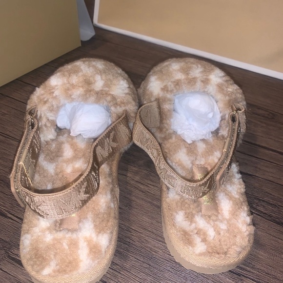 Michael Kors JUNIPER SLIDE SLIPPER in Camel Multi NWB size 8W BNWT - Picture 6 of 10